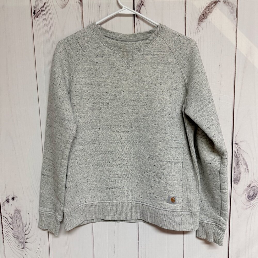 Carhartt Women’s Relaxed Fit Crewneck‎ Medium Heather Gray EUC - Picture 2 of 10